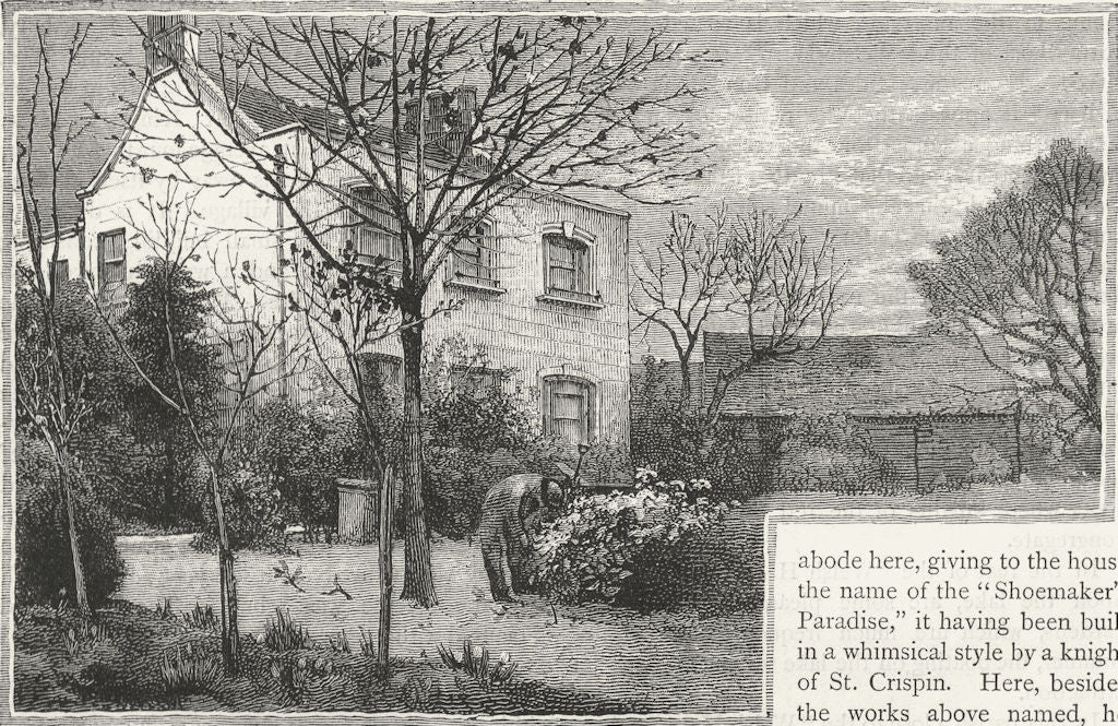 HARROW WEALD/KINGSBURY. High House farm 1888 old antique vintage print picture